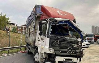 Esenyurt’ta bariyerlere çarpan sebze yüklü kamyon...