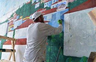 Giresun’da duvarlar sanatsal resimlerle renkleniyor