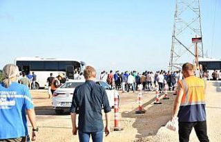 Gübretaş işçileri eylem yaptı