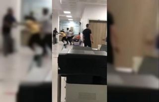 Hastanede yumrukların havada uçuştuğu kavga kamerada