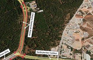 Havalimanı Caddesi’nde yol düzenleme çalışması...