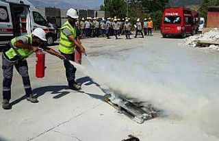 İtfaiyeden yangınlara karşı müdahale eğitimi