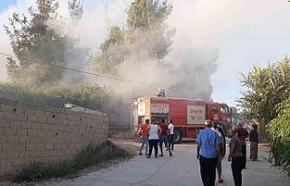 Kadirli Orman İşletmesine ait tomruk deposunda yangın