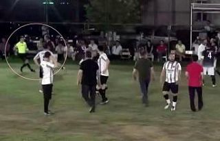 Karışan yeşil sahadan hakem işte böyle kaçtı