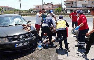 Kask takmayan sürücü ölümden döndü