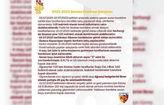 Kayserispor, kombine bilet fiyatlarını belirledi