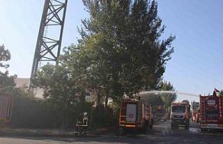 Keçe üretimi yapan fabrikada yangın