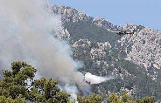 Kemer’de orman yangınına havadan yoğun müdahale