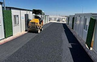 Konteyner kentte asfaltlama çalışmaları devam...