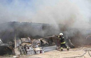 Konya’da şantiye işçilerinin kaldığı konteynerde...
