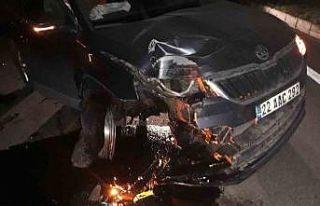 Köpeğe çarpmamak için manevra yapınca bariyerlere...