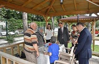 Koruyucu aileler ve çocuklar kamp alanında piknik...