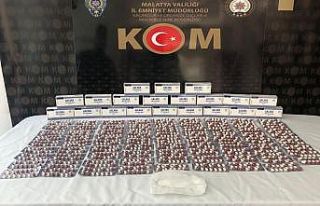 Malatya’da çok sayıda uyuşturucu hap ele geçirildi
