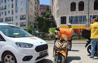 Motosikletiyle kaza yapan sürücü yaralandı