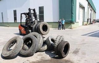 Ömrünü tamamlayan tonlarca lastik ekonomiye kazandırıldı