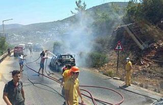 Otomobil metal yığınına döndü