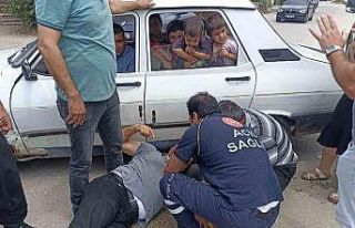 Otomobille çarpışan motosikletin sürücüsü yaralandı