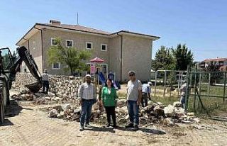 Pazaryeri Belediyene ait düğün salonunda çalışmalar...