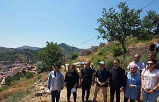 Tarihi sarnıç kalıntısı bulunan İskilip Kalesi’nde...