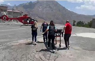 Yılanın ısırdığı vatandaş için ambulans helikopter...