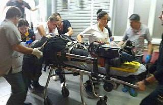 Yüksekten düşen kadın kaldırıldığı hastanede...