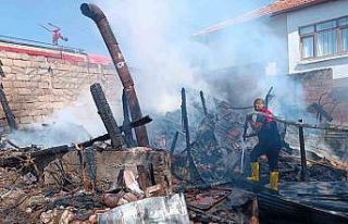 Alevlere teslim olan tandırlık küle döndü