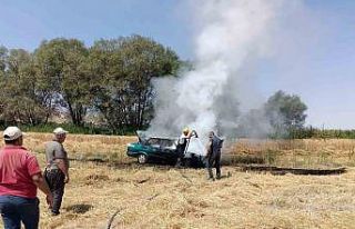 Altıntaş’ta araç yangını