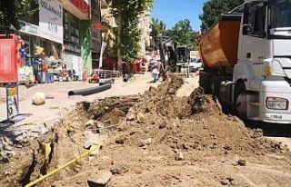 Altyapı çalışmaları sırasında doğalgaz borusu...