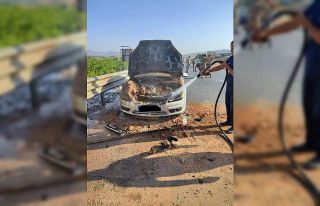 Araç yangını söndürüldü