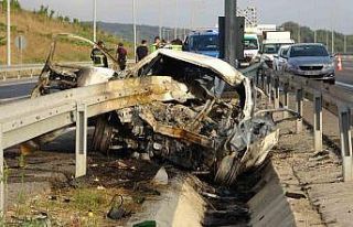 Bariyerin önünden girip arkasından çıktığı...