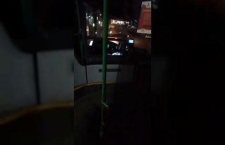 Başakşehir’de seyir halindeki İETT otobüsü...