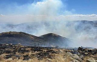 Bayburt’ta çıkan mera yangınında 60 hektar alan...