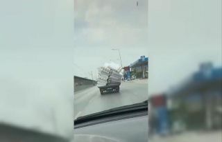 Bursa’da tehlikeli taşımacılık kamerada