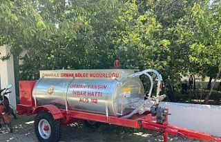 Çiftlik köyüne seyyar yangın söndürme tankı
