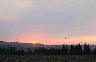 Çorlu’da günbatımı manzarası görenleri hayran...