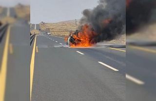 Diyarbakır-Şanlıurfa yolunda otomobil alevlere...