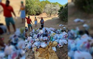 Doğal plaj adeta çöplüğe döndü: Yüzlerce torba...