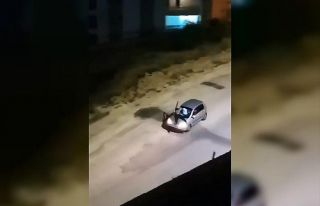 Elazığ’da akılalmaz seyahat kameraya yansıdı