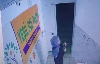 HDP binasına ispirto şişesi koyan kadının güvenlik...