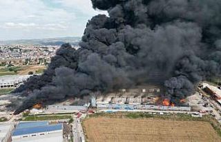 İnegöl’de 4 fabrikanın alev topuna döndüğü...