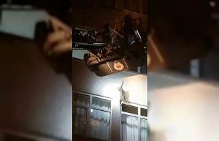 Kurtarılmak istenirken 4.kattan atlayan kedi yürekleri...