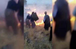 Merada çıkan yangın köylüler tarafından söndürüldü