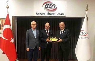 Polonya Büyükelçisi Rauf Alp Denktaş, ATO Başkanı...