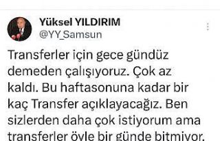 Samsunspor Başkanı Yıldırım: "Bu hafta sonuna...