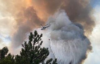 Seyitgazi yangınına havadan müdahale başladı