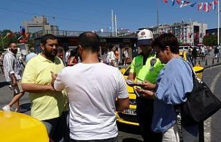 Taksim’de ticari taksi denetimi