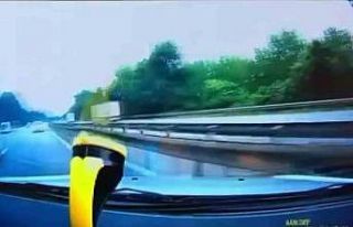 TEM’de 3 kişinin yaralandığı kazanın görüntüleri...