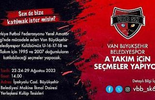 Van Büyükşehir Belediyespor A Takım için seçmeler...