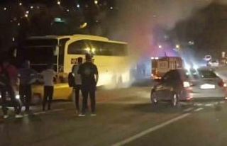 Yolcu otobüsünde duman paniği