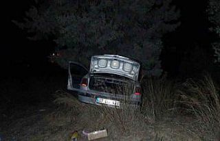 Ağaca çarparak tarlaya düşmekten son anda kurtuldu